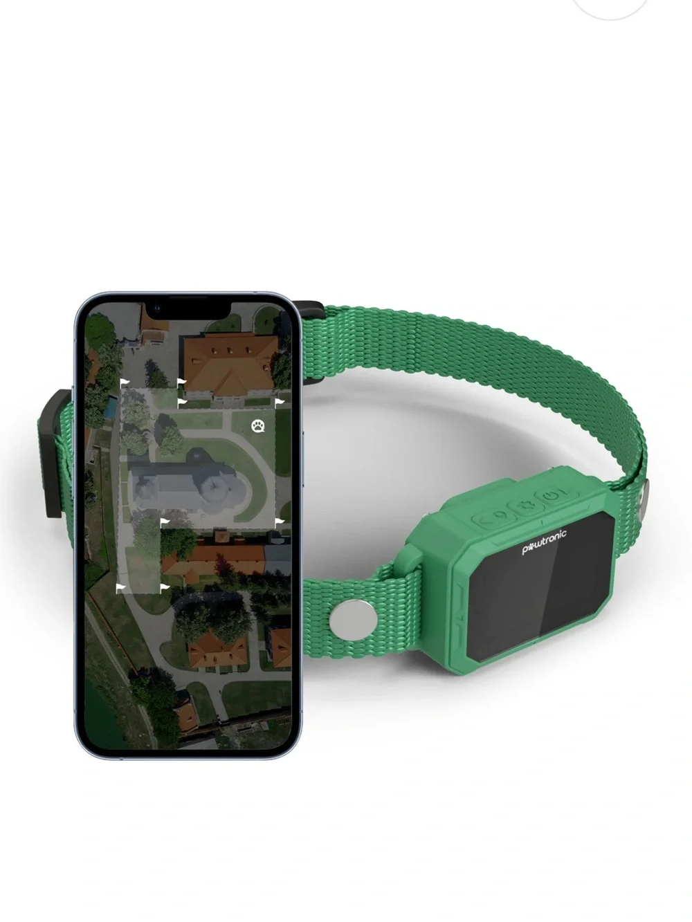 Green Pawfitronic GPS Pet Tracker Collar